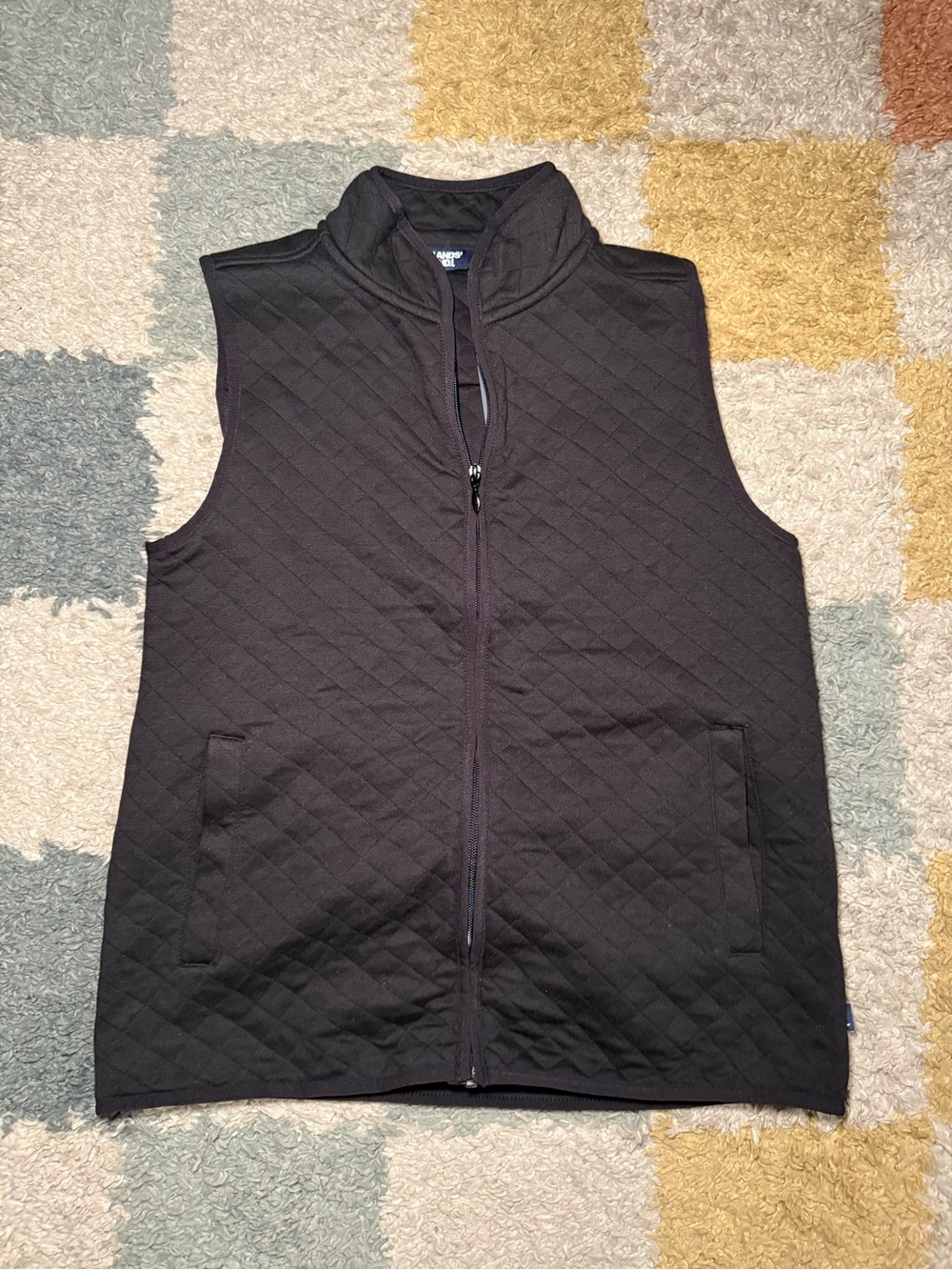 Lands' End Quilted Sleeveless Vest in Black